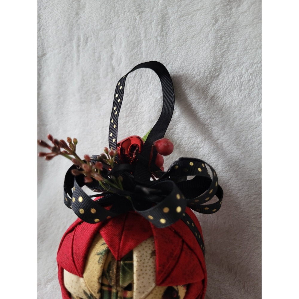 Star Quilt Christmas Tree‎ Ornament Handmade Cottagecore Farmhouse Handcrafted - Picture 6 of 7